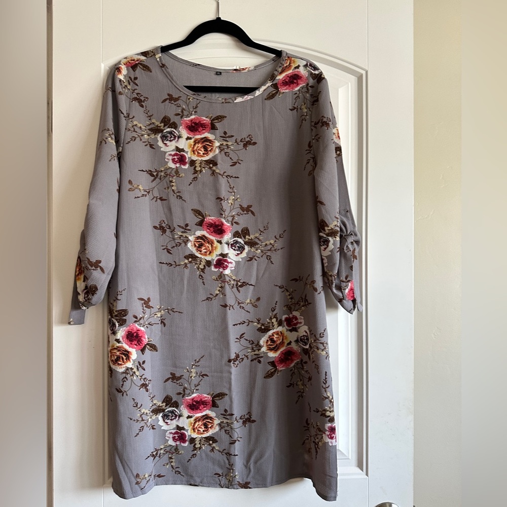 Floral Gray Dress